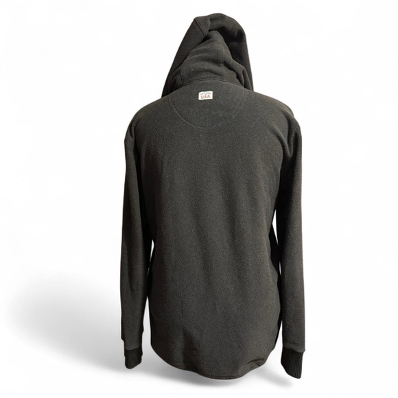 Deso Supply Men's Medium Ropi Patina Snap Hoodie Fleece Lined Hood Zip Pocket - Picture 2 of 5